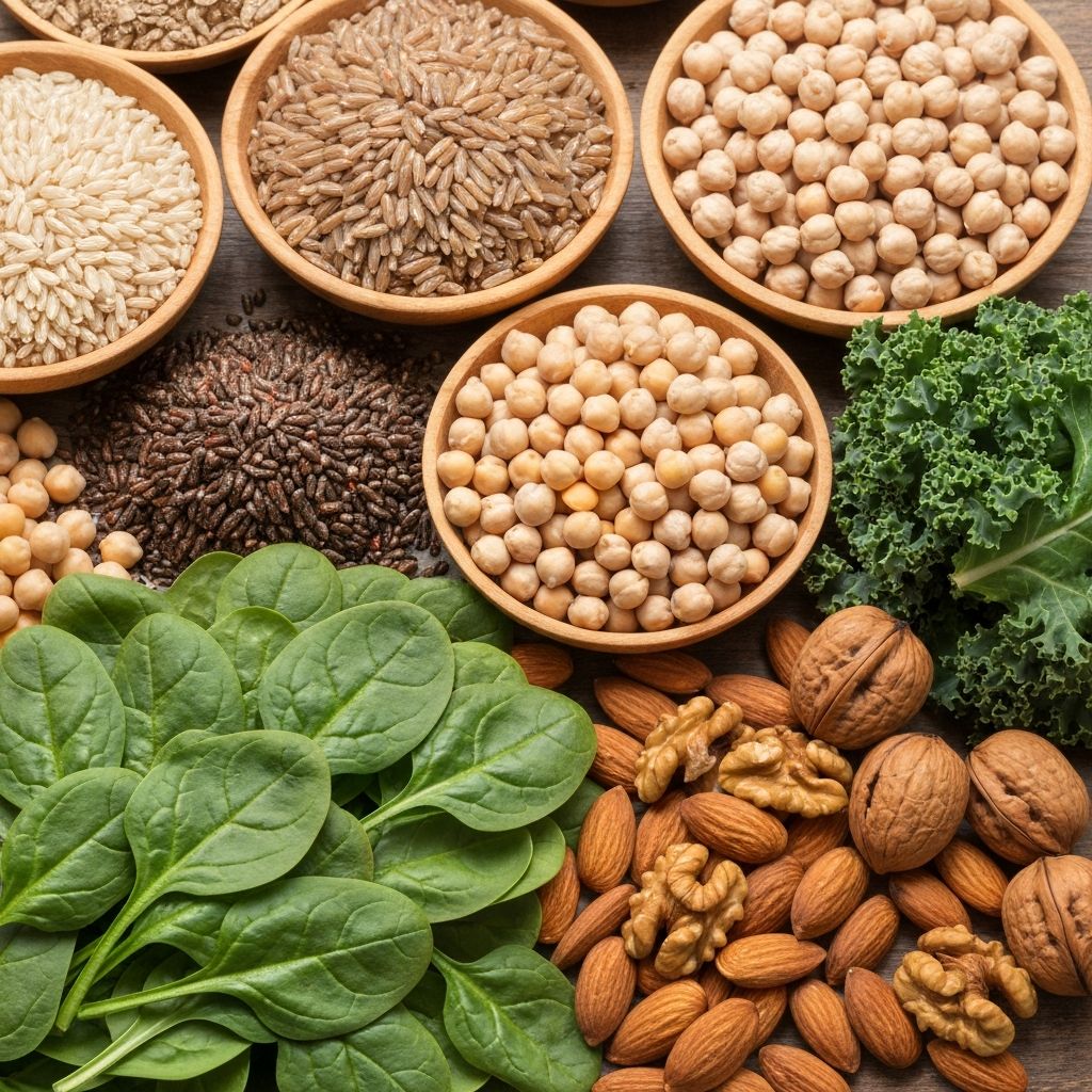 B-complex vitamin sources like grains and leafy greens